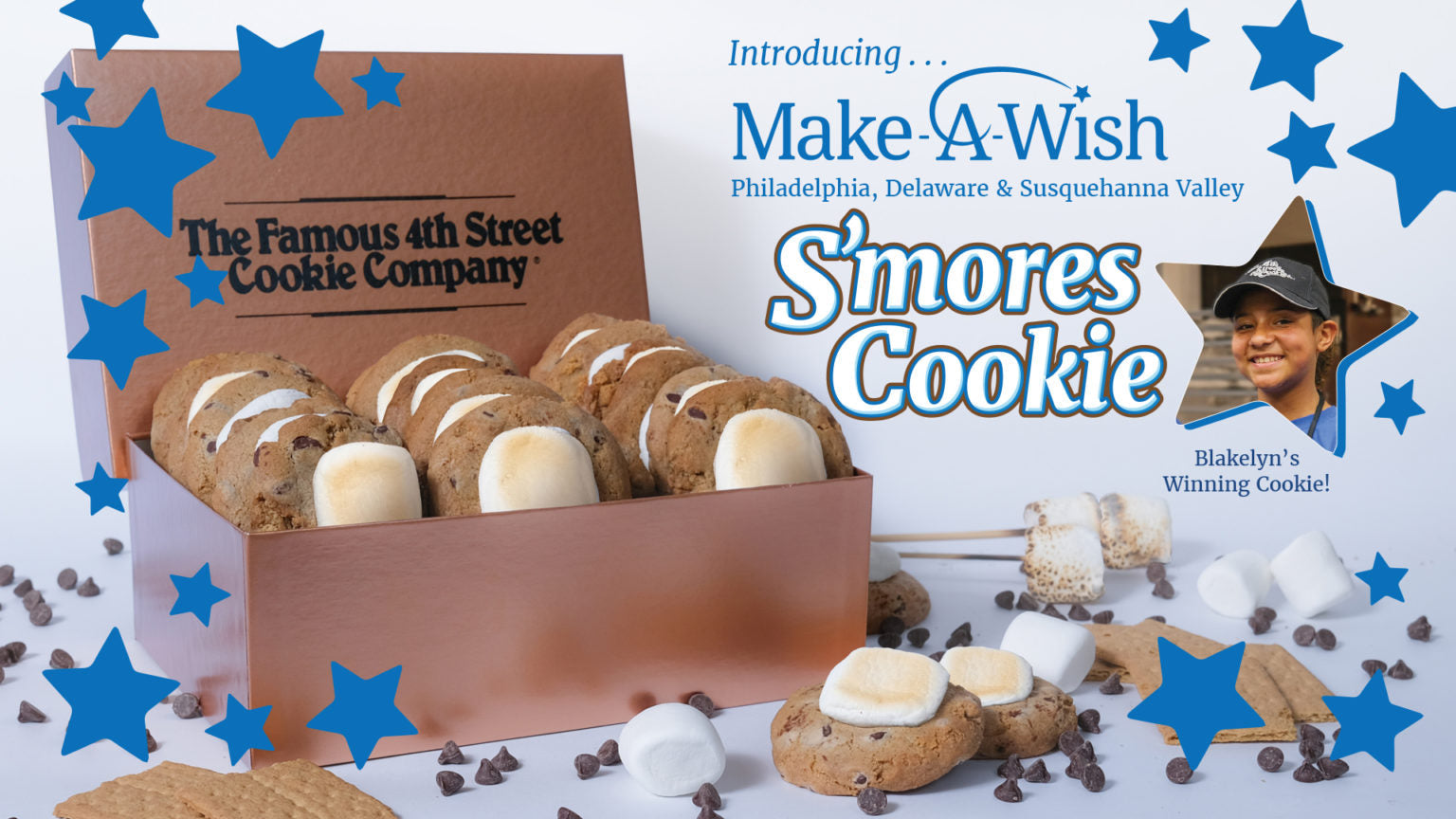 Make-A-Wish Recipient, Blakelyn has won the Famous Kids Baking Competition and will have her Cookie Available on April 1st