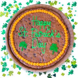 St. Patrick's Day Cookie Cake with 4 leaf clovers